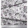 thumbnail image 3 of Soimoi polyester Crepe Fabric Leaves & Flower Floral Print Sewing Fabric Yard 52 Inch Wide, 3 of 3