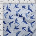thumbnail image 3 of oneOone Viscose Jersey Dark Blue Fabric Asian Japanese Bird Fabric For Sewing Printed Craft Fabric By The Yard 60 Inch Wide, 3 of 4