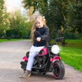 thumbnail image 4 of Costway 6V Kids Electric Motorcycle with Training Wheels LED Headlights Music Board Pink, 4 of 10