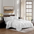 thumbnail image 2 of cathay Home Bedding Set: Exquisite Pintuck Design comfy and cozy Ultra Soft Pinch Pleat 2-Piece comforter & Sham Set -White, Twin, 2 of 4