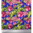 thumbnail image 1 of Soimoi Rayon Fabric Parrot,Leaves & Lotus Floral Decor Fabric Printed Yard 42 Inch Wide, 1 of 3