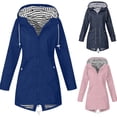 thumbnail image 3 of Imperméable Grande Taille pour Femmes, Long, à Capuche, Doublé, Coupe-Vent, Manteau de Pluie, Veste de Voyage, Vestes à Capuche pour l'Extérieur, 3 of 4