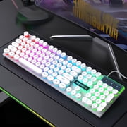 Wired Mechanical Keyboard with Backlighting, Retro Punk Keycaps, Suitable for Gaming, Esports, And Office Use, USB Plug-And- with a Mechanical Feel And Multicolor Backlight