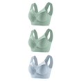 thumbnail image 1 of FAIWAD 3Pcs Solid Color Bra for Women Wirefree Plus Size Padded Bralettes Stretch Full Coverage Workout Daily Underwear, 1 of 2