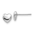 thumbnail image 1 of Boucles d'Oreilles Cœur en Or Blanc 14K, 1 of 2