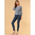 thumbnail image 3 of INSPIRE CHIC Blouse à Manches Longues à Encolure Carrée Florale pour Femmes avec Ceinture, 3 of 6
