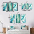 thumbnail image 4 of Designart "Turquoise Impressions Waves of Infinity VII" Abstract Painting Framed Wall Art Set Of 3 - Turquoise Modern Frame Gallery Set For Office Decor, 4 of 6