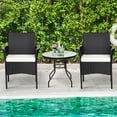 thumbnail image 3 of Gymax 2PCS Patio Rattan Arm Dining Chair Cushioned Sofa Furniture Black, 3 of 9