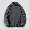 thumbnail image 2 of Timegard Fall Tops for Men High Neck Thermal Underwear Solid Color Comfy Pullover Casual Long Sleeve Tops, 2 of 7