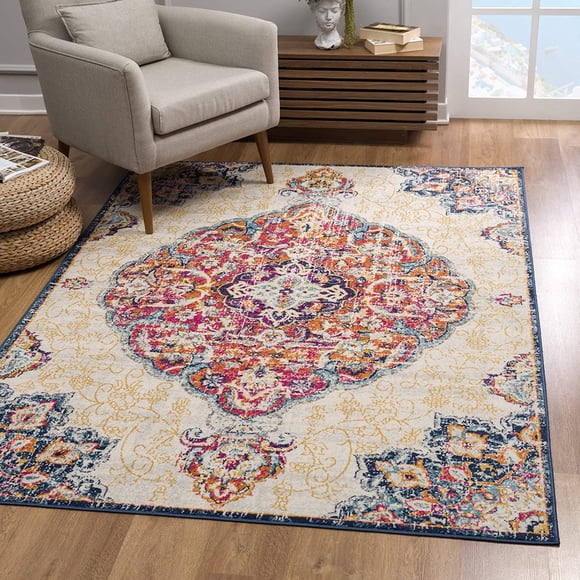 eRug Outlet Savannah Collection Tapis Traditionnel Grand (9x12 Pieds) - 9 Pieds2 Pouces x 12 Pieds5 Pouces, Crème