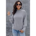 thumbnail image 4 of Women's Oversized Chunky Batwing Long Sleeve Turtleneck Sweater, 4 of 11