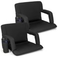 thumbnail image 1 of Costway 2 Pcs Siège de Stade pour Gradins Chaise de Gradins avec 6 Positions Réglables Soutien du Dos Noir, 1 of 9
