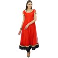 thumbnail image 1 of Bimba Robe Anarkali en Filet Évasé Kurta Kurti Unie Tunique Indienne Vêtements Personnalisés, 1 of 4