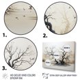 thumbnail image 3 of Designart Trees framed wall art decor, Tree White Framed Wall Art, Grey White Tree Willows , Extra large Traditional White Framed Wall Art, 32x24 inches White Color Frame, 3 of 5