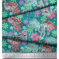 thumbnail image 3 of Soimoi Rayon Fabric Floral & Flamingo Bird Print Fabric by The Yard 42 Inch Wide, 3 of 4