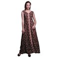 thumbnail image 1 of Bimba Floral Printed Front Slit Sleeveless Summer Spring Long Women BeachDress-Large, 1 of 5