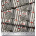 thumbnail image 2 of Soimoi Japan Crepe Satin Fabric Buildings Architectural Print Sewing Fabric Yard 42 Inch Wide, 2 of 5