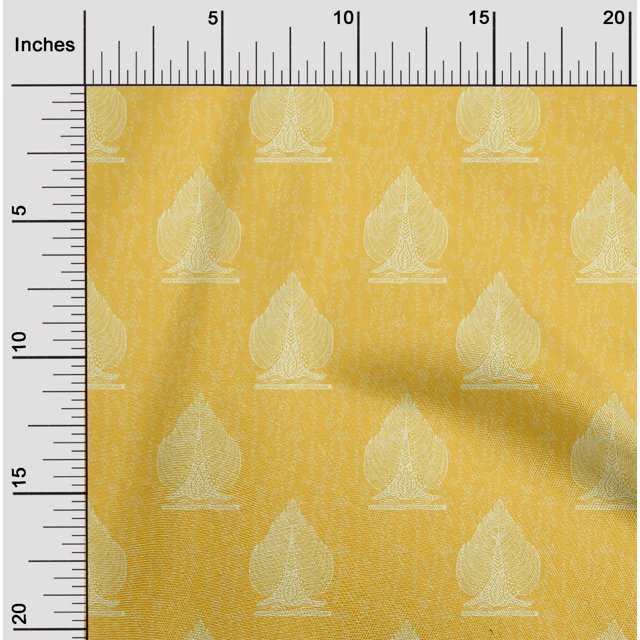 oneOone Cotton Poplin Fabric Leaves & Tree Block Fabric Prints By Yard 56 Inch Wide