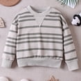 thumbnail image 4 of EGNMCR Chandails Sans Capuche Chandail à Rayures pour Enfants Haut à Manches Longues à Col Ras du Cou à la Mode pour le Printemps avec Encolure Ronde Haut en Coton pour Enfants, 4 of 9