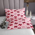 thumbnail image 3 of Erosebridal Kids Red Ribbon Coverlet Set Queen, Cute Bow Bedding Set, Cartoon Bow-tie Decor, 3pcs, 3 of 5