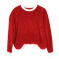 thumbnail image 2 of Chandails d'Automne et d'Hiver Grande Taille pour Femmes, Chandail à Capuchon à Col Rond en Flanelle Uni à la Mode et Décontracté, Chandails à Capuchon Amusants, Rouge G, 2 of 4