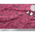 thumbnail image 2 of Soimoi Pink Rayon Crepe Fabric Filigree Damask Print Sewing Fabric Yard 46 Inch Wide, 2 of 3