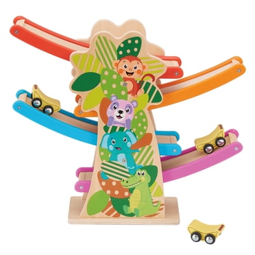 Spark Create Imagine Wooden Trees, Cars, and Tracks Race Set for eighteen months and older