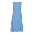 thumbnail image 5 of CHUANK Robes en Lin pour Femmes Été Grande Taille Manches Courtes Col en V Longueur Genou Robe Ample Décontractée Confortable Robe de Plage Soldes de Liquidation 2024, 5 of 5