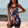 thumbnail image 4 of UPPADA Two Piece Tankini Swimsuits for Women High Waisted 2 Piece Bathing Suits Floral Print Tankini Set Tummy Control Modest Swimwear for Holiday Womens Tankini Tops Built In Bra Multicolor,S, 4 of 5