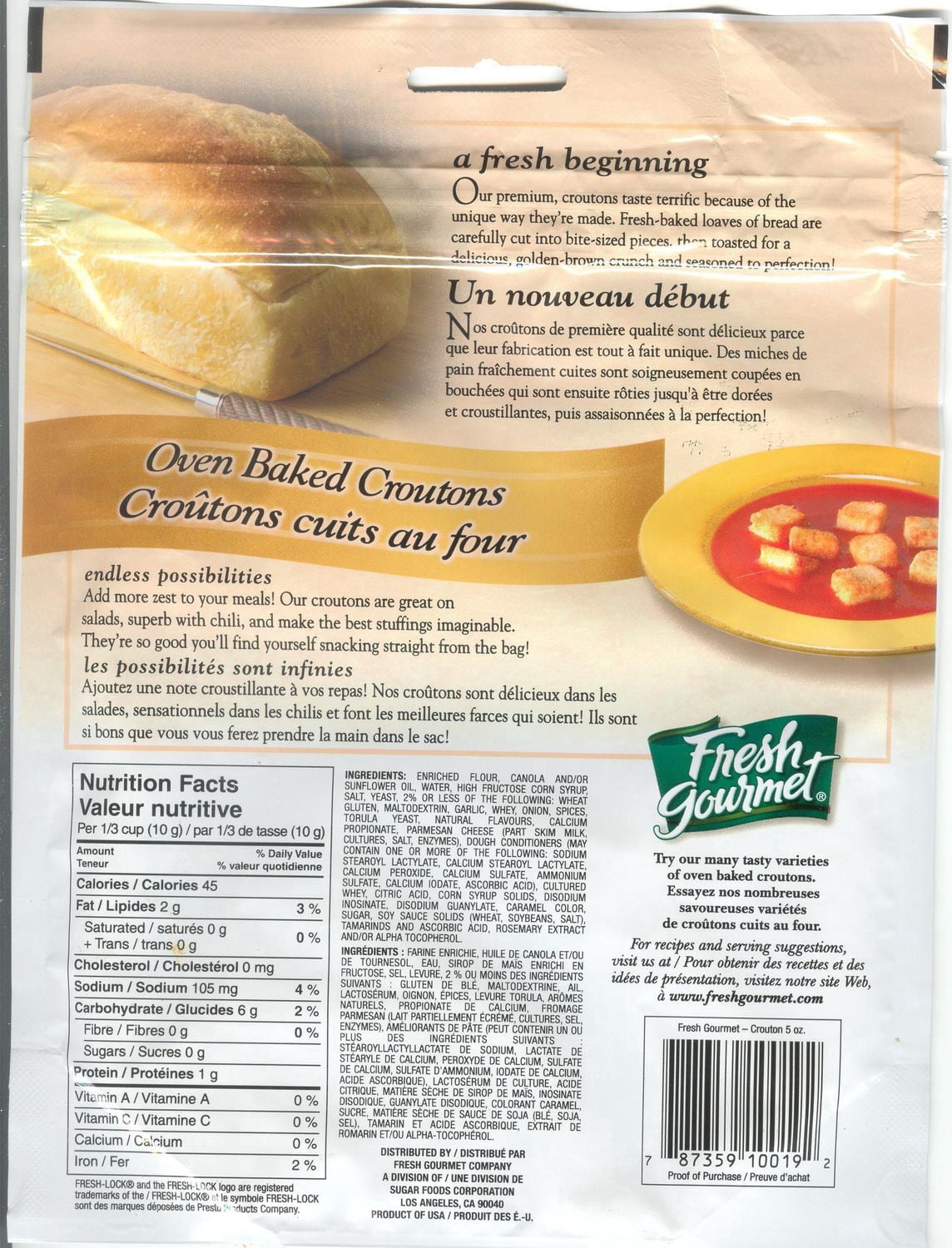 Croûtons à césar classique de Fresh Gourmet