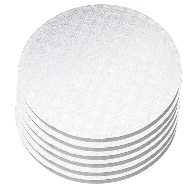 Round Smooth Edge Cake Board White – 12″ X ½ ” Thick - 6 pack