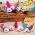 thumbnail image 2 of Clearance Sale! Cat Interactive Toys Kittens Mouse Toys with Colorful Feather Tails, 2 of 5