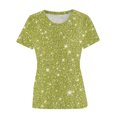 thumbnail image 4 of Plebaso T-Shirts de Mode pour Femmes à Imprimé Scintillant, Manches Courtes, T-Shirts Graphiques, Hauts Décontractés à Col Rond, 4 of 4