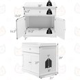 thumbnail image 2 of Gymax Wooden Cat Litter Box Enclosure w/ Drawer Side Table Furniture White, 2 of 9