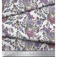 thumbnail image 3 of Soimoi Poly Georgette Fabric Leaves,Floral & Paisley Block Print Sewing Fabric Yard 52 Inch Wide, 3 of 3