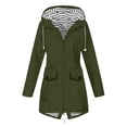 thumbnail image 2 of Mikilon Manteau de Pluie Uni pour Femme Extérieur Grande Taille Imperméable à Capuche Coupe-Vent Ample, 2 of 6