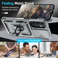 thumbnail image 3 of KOMI Compatible with Samsung Galaxy A16 5G Case Built in Slide Camera Lens Cover+Screen Protector+Finger Ring Holder Kickstand,Heavy Duty Shockproof Full Body Phone Cover,2025 Silver, 3 of 5