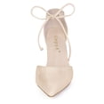 thumbnail image 2 of BLISSFUL STEP Women's Ankle Tie Block Heel Pointed Toe Dress Pumps, 2 of 7