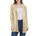 thumbnail image 2 of Women's Sequin Jacket Open Front Coat Blazer Party Cocktail Outerwear Cardigan, 2 of 5