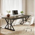 thumbnail image 2 of Fnova 70.86" Dining Table for 6, Modern Rectangular Kitchen Table for Dining Room, Black, 2 of 8