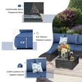 thumbnail image 3 of YODOLLA 7-Piece Patio Furniture Set, Black Rattan Wicker Outdoor Sectional Sofa Couch with Table Patio Conversation Set for Lawn& Backyard In Dark Blue, 3 of 8