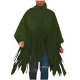 thumbnail image 2 of Woman's Long Sleeve Fashion Solid Color High Neck Lantern Sleeve Tassel Design Tops, 2 of 9