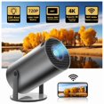 thumbnail image 2 of Mini Projecteur 270° Bluetooth 5.2, Projecteur Vidéo Portable Wi‐Fi 200 ANSI Lum, Projecteur Auto Keystone 4K avec Système Android, 2 of 5