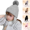 thumbnail image 2 of CNKOO Children Winter Hat Thick Solid Color Head Ear Protection Plush Ball Decor Lace Up Windproof Elastic Cold Resistant Unisex Baby Cap Beanie Winter Accessories, 2 of 10