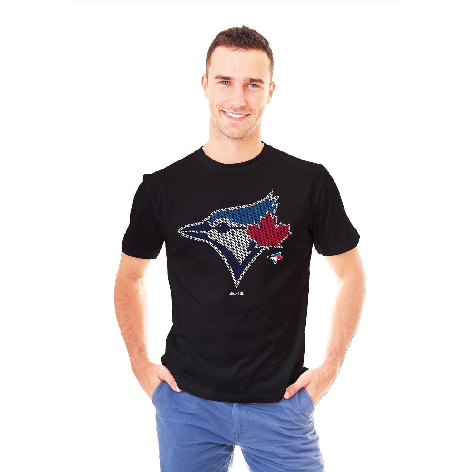 T-shirt à manches courtes en maille pour hommes des Blue Jays de Toronto de la MLB *Exclusivité en lignes