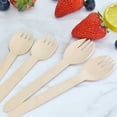 thumbnail image 2 of DEBGFS 100pcs Wooden Disposable Cutlery (100pcs) - Fork and Spoon Integrated  Individually Wrapped in Kraft Paper for Parties  Picnics  and Events,100 Pcs/Set, 2 of 7