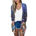 thumbnail image 2 of Cardigan Court Mode pour Femmes, Décontracté, avec Poches, Manches Longues, Cardigan Imprimé de Couverture, Hauts en Liquidation, 2 of 4