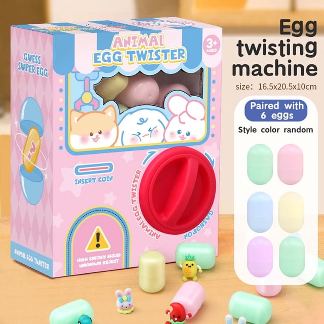 SIYTUAU Capsule Machine Toy Gashapon Surprise Mini Box Party Game 6 Random Toys Birthday Gift Pink Color Plastic Material Standard Size Pink