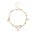 thumbnail image 1 of pitrice Girls Anklet Exquisite Simple Style Foot Chain Charming Foot Decoration Creative Jewelry Ornament Feet Chains for Dress Decor Pearl/8 shape Gold, 1 of 6