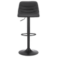 thumbnail image 4 of Bouclair Black Faux Leather Adjustable Swivel Barstool Counter Stool for Kitchen Island Pub, 4 of 6